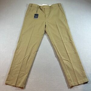 Jos‎ A Bank Traveler Tailored Fit Khaki Polyester Dress Pants Mens 34x30